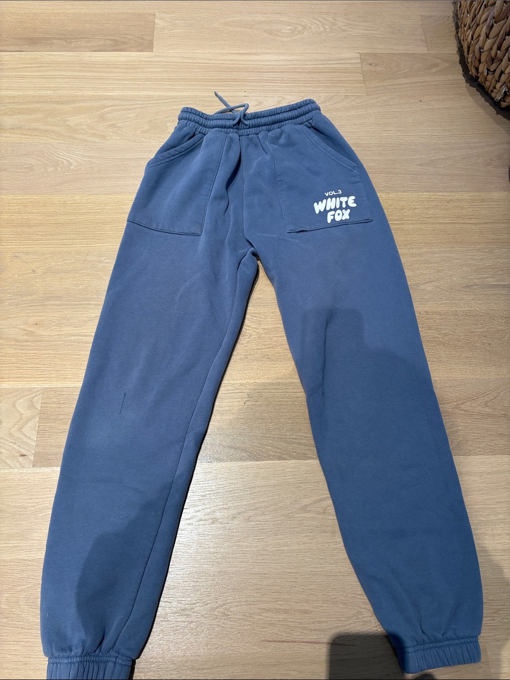 White Fox Cuffed Blue Sweatpance